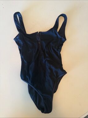 l*space Black Ribbed One-Piece Swimsuit